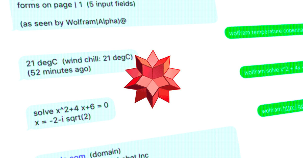 Tovejs SMS-kommunikation med Wolfram|Alpha