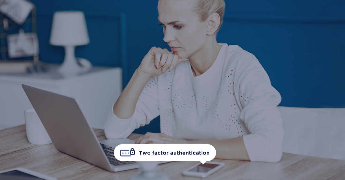 Employee working to ensure security with two factor authentication