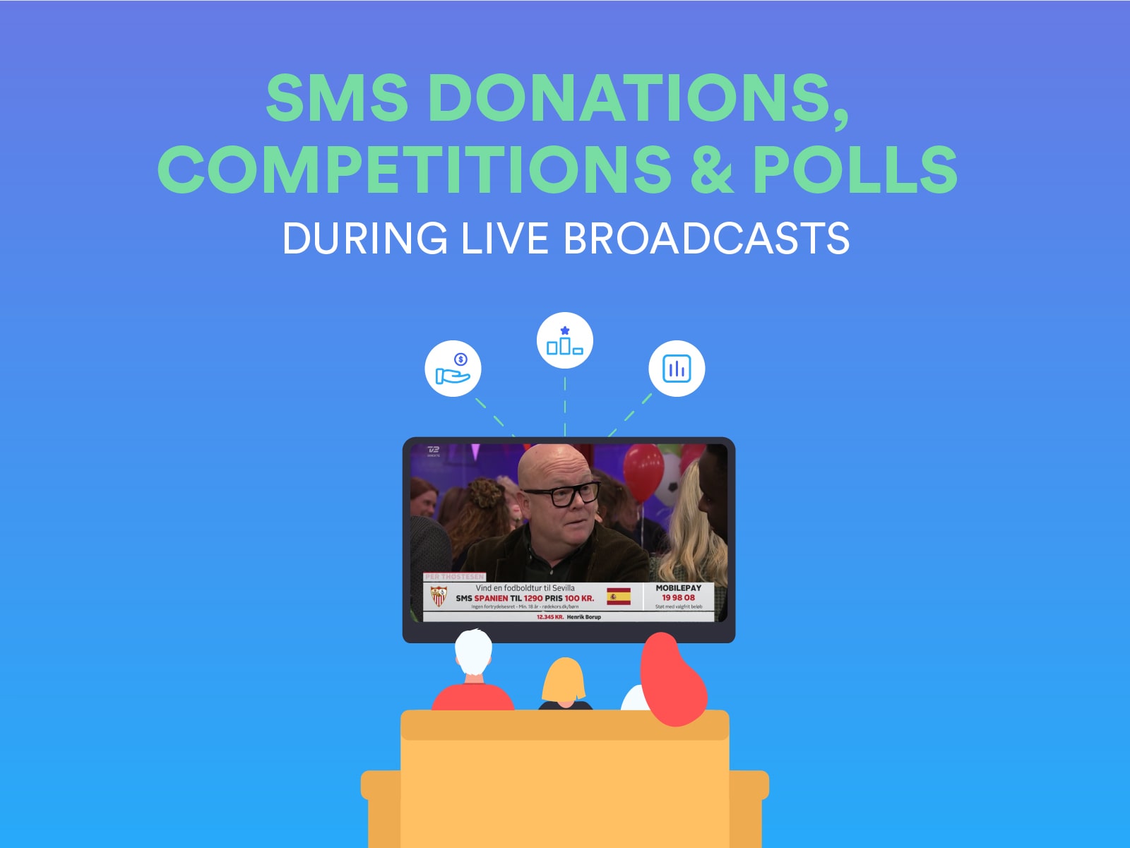 SMS Donations, SMS Polls, and SMS Competitions during Live TV Shows